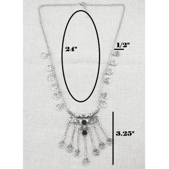 Boho Retro Coined Necklace - Picture 3 of 4